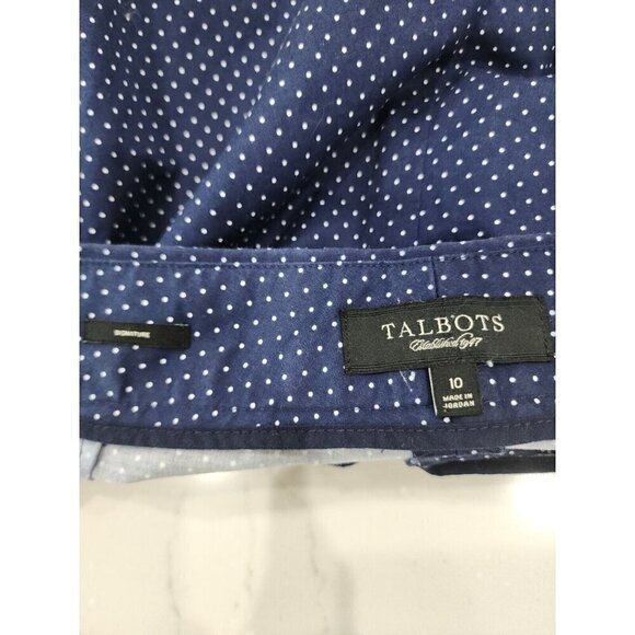 Talbots Pants Signature Navy Polka Dot Mid-rise Straight Legs crop Women's 10 - Picture 4 of 5
